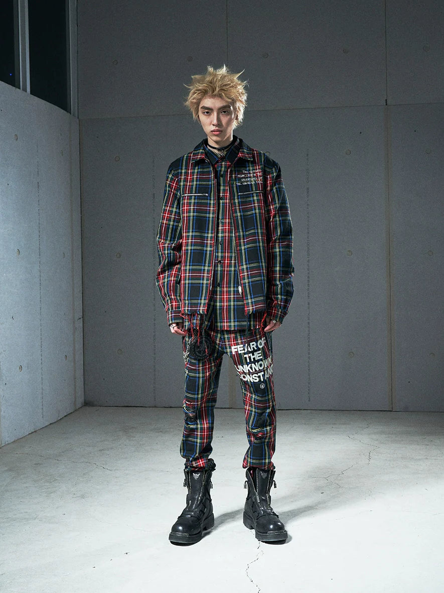 VENTUREK Tartan Check Embroidered Fringe Jacket