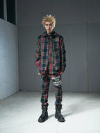 VENTUREK Tartan Check Embroidered Fringe Jacket