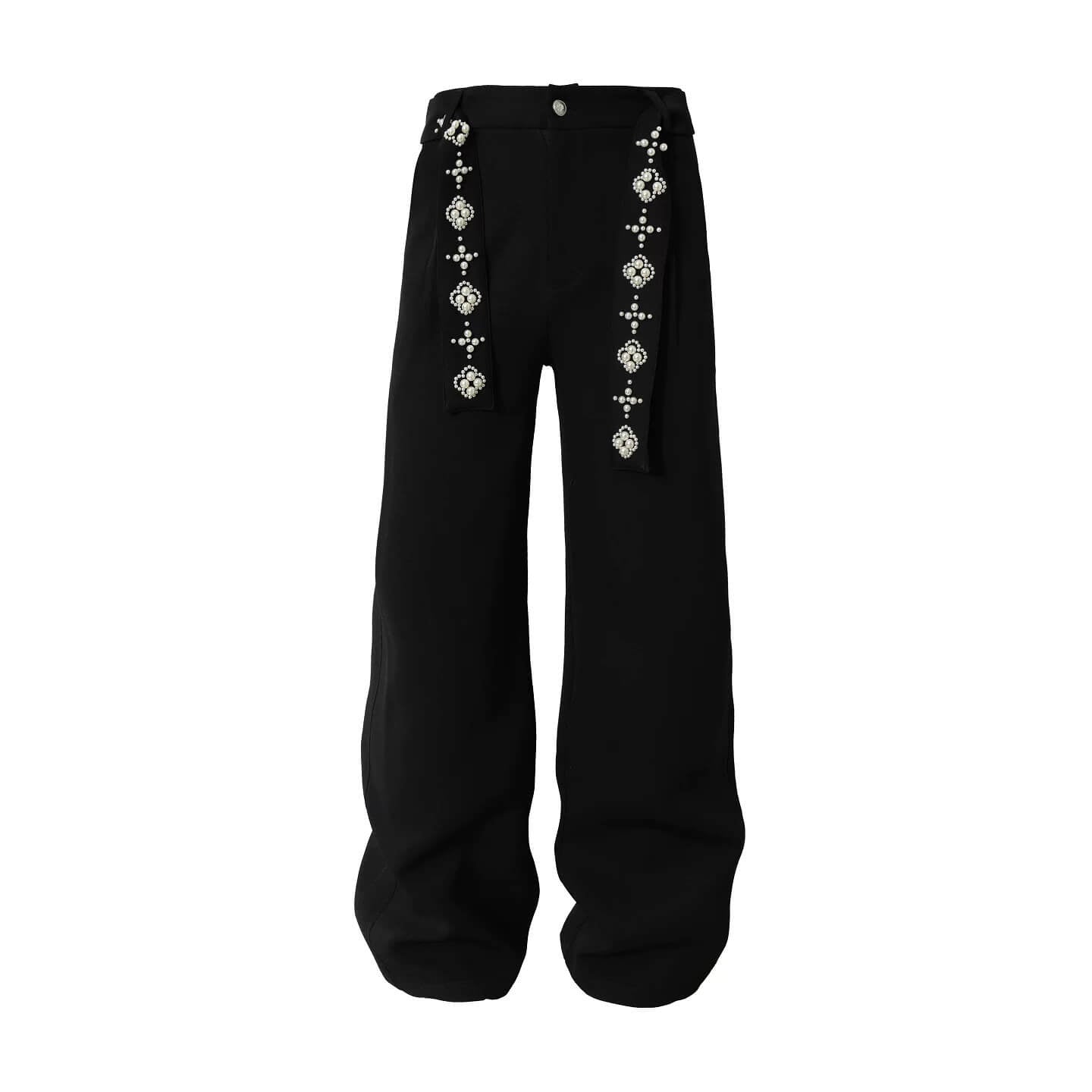 YADcrew Pearl Belt Suit Pants