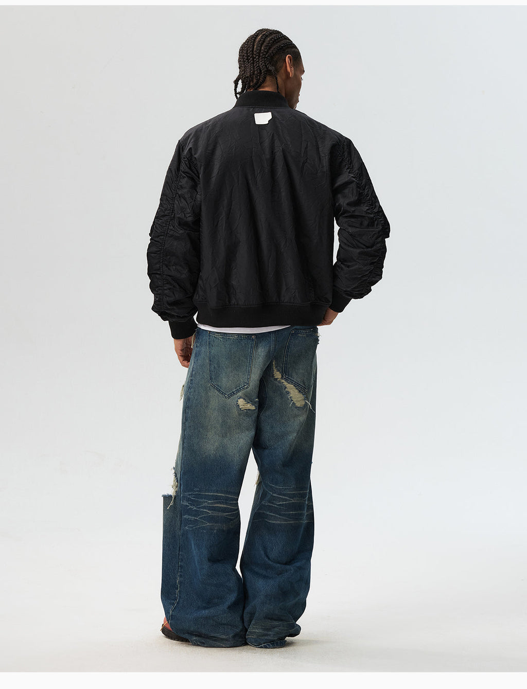 MEDM Crinkled Nylon MA-1 Bomber Jacket