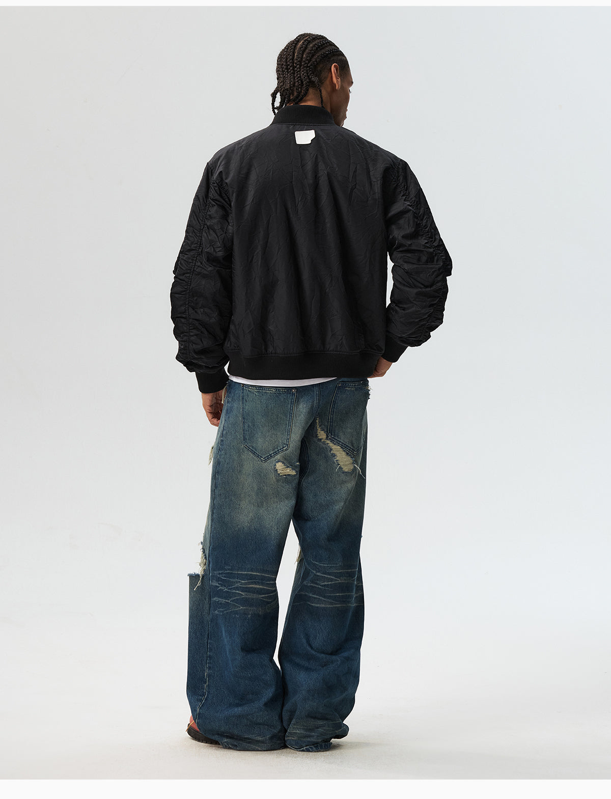 MEDM Crinkled Nylon MA-1 Bomber Jacket