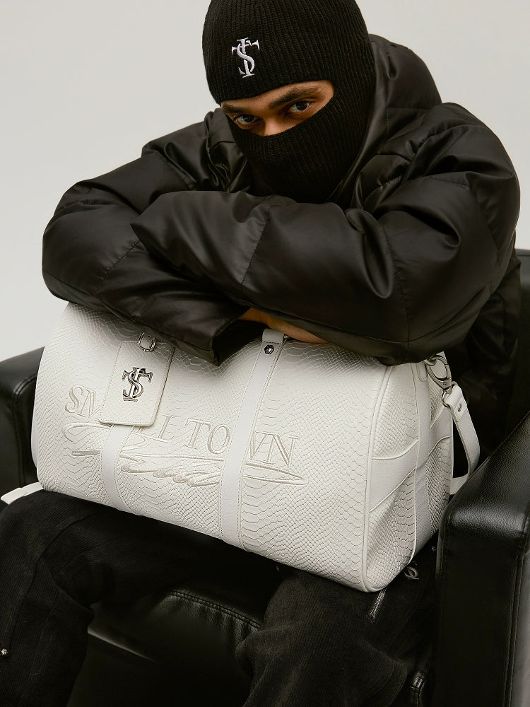 Small Town Kid Snake Pattern Leather Weekender Bag