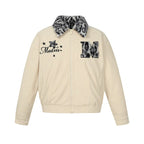 MEDM Leopard Fur Collar Corduroy Jacket