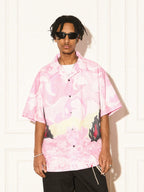 EMPTY REFERENCE Dream Landscape Oil Hand Painted Short Sleeved Shirt