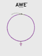 AWE Stone Beads Cross Necklace