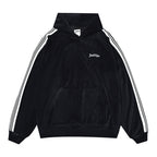 JUST VIBE Side Stripe Velvet Hoodie