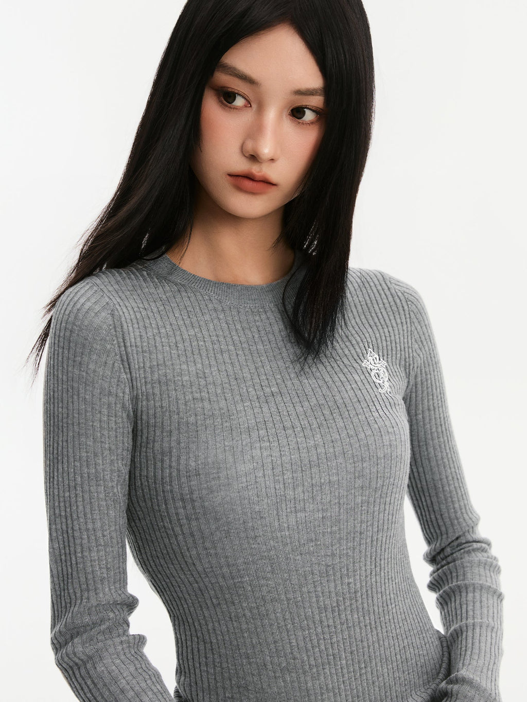 Small Town Kid Basic Slim Fit Thermal Knit Sweater