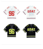 Small Town Kid Mesh Knit V Neck Rugby Jersey