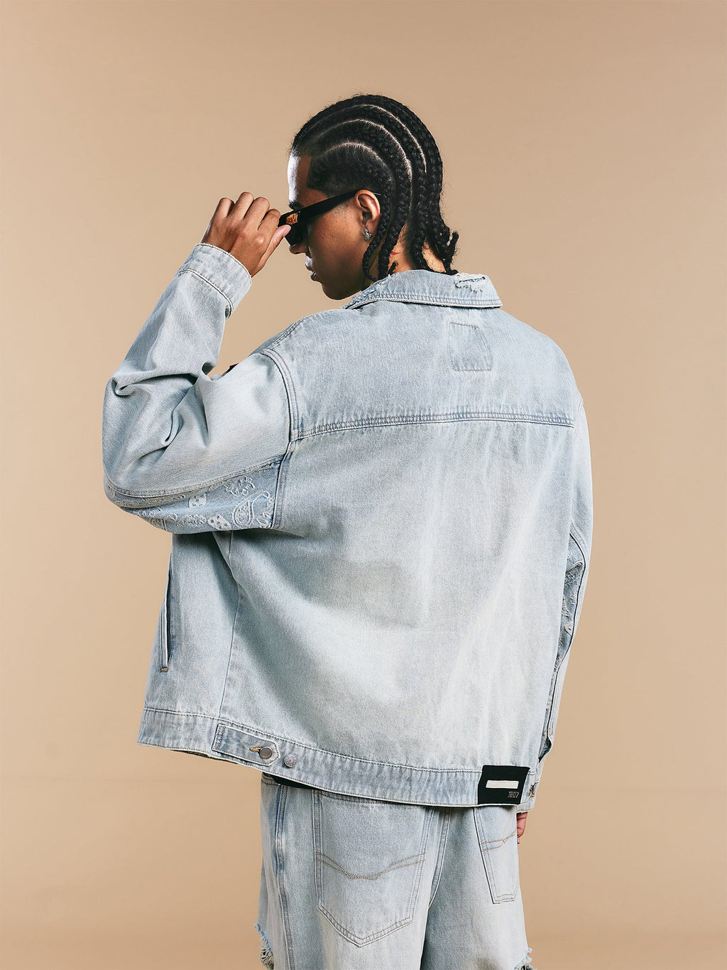 1807× LABT Paisley Pattern Wash Denim Jacket
