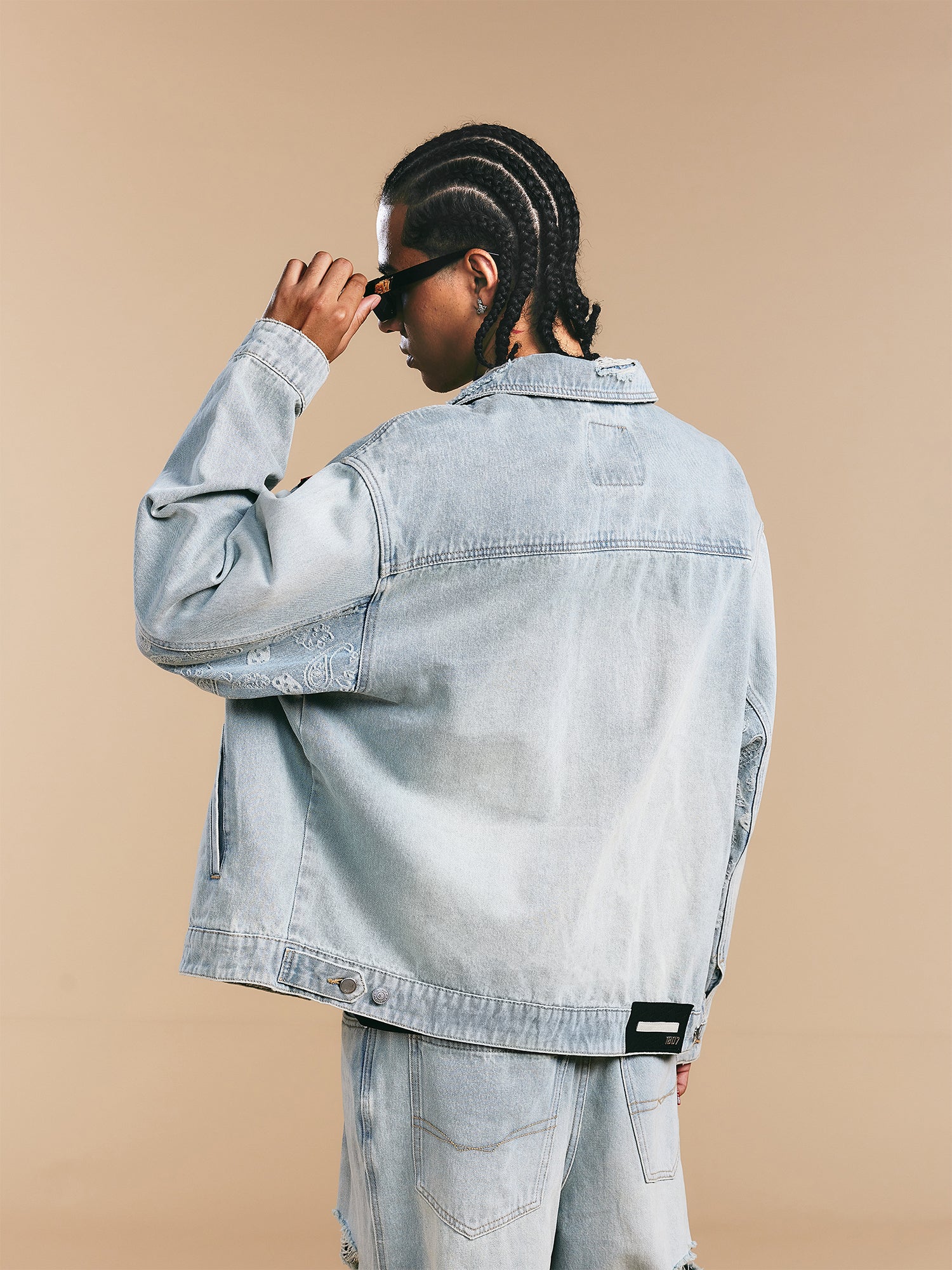 1807× LABT Paisley Pattern Wash Denim Jacket