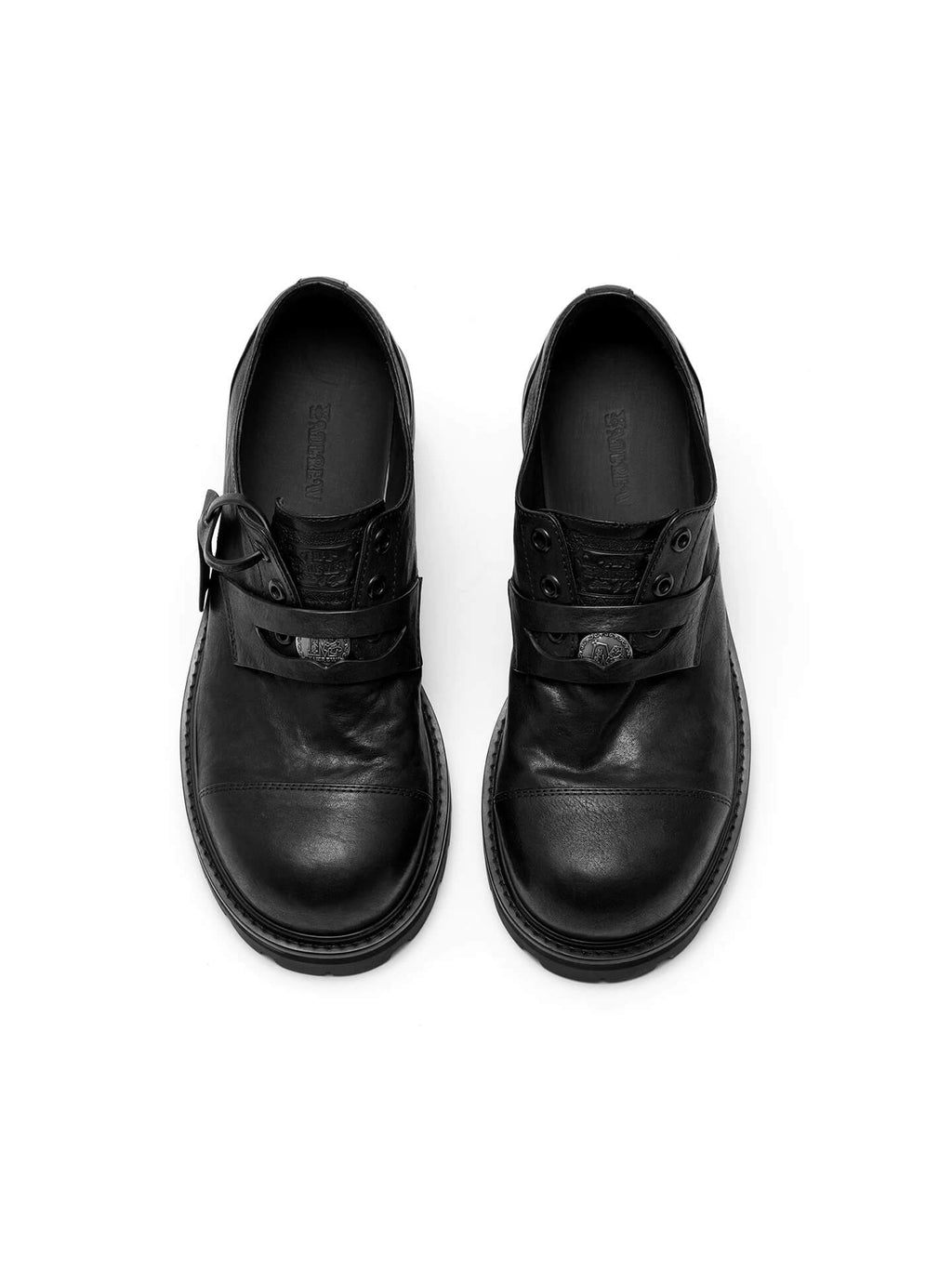 YADcrew Washed Horsehide Leather Platform Dress Shoes