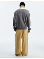 MEDM Color Blocked Long Sleeve Knit Polo Sweater