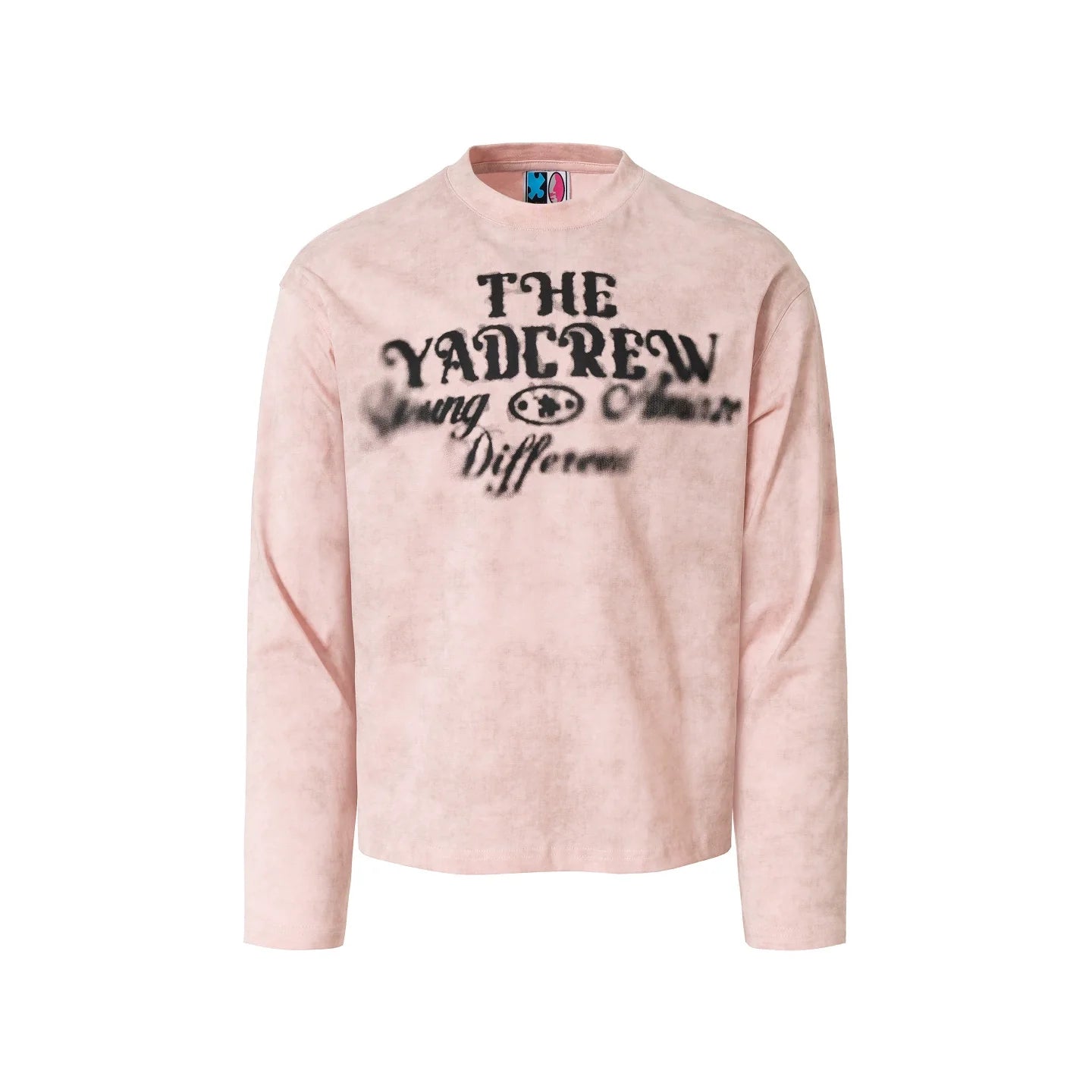 YADcrew Washed Ink Dyed Print Long Sleeve Tee