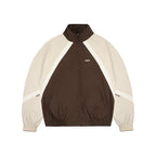 1807 Split Contrast Embroidery Nylon Track Jacket