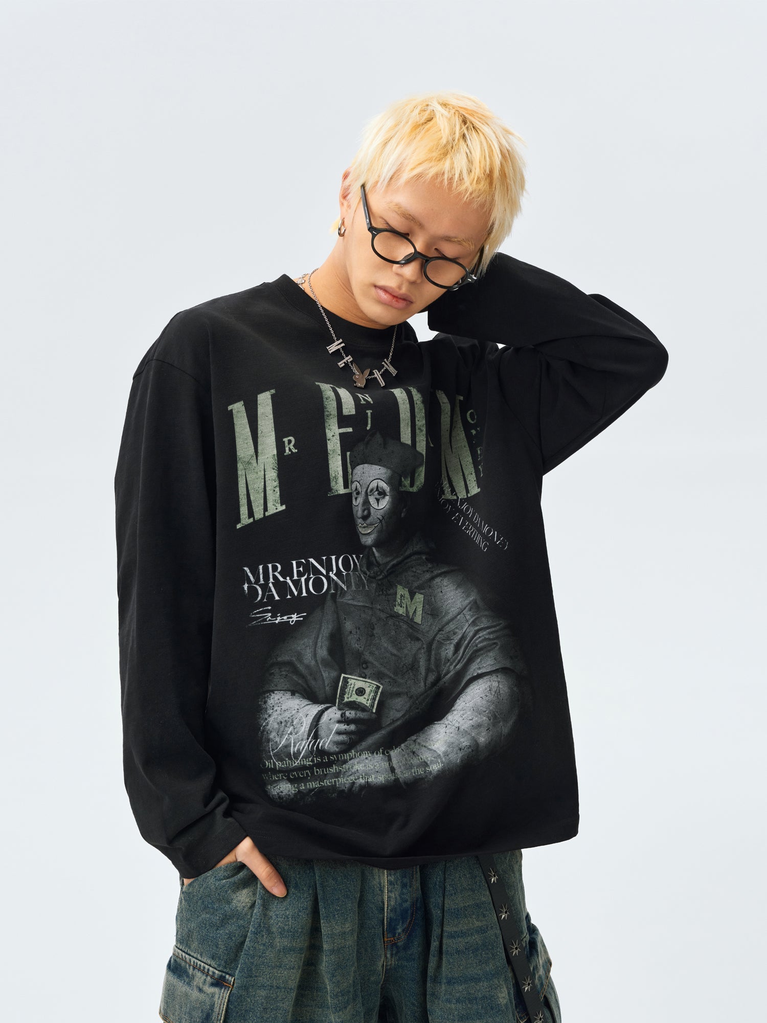 MEDM Clown Oil Painting Long Sleeve Tee