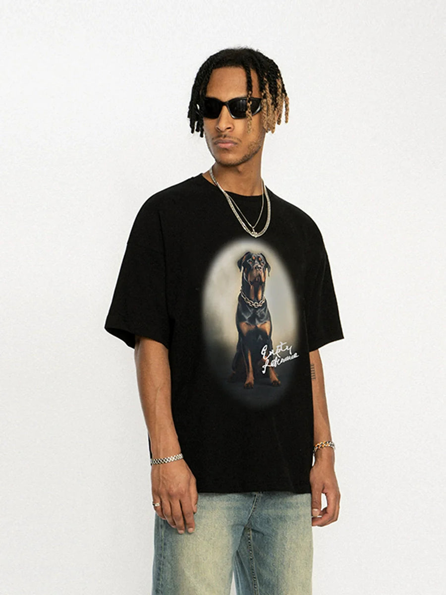 EMPTY REFERENCE Rottweiler Dog Print Tee