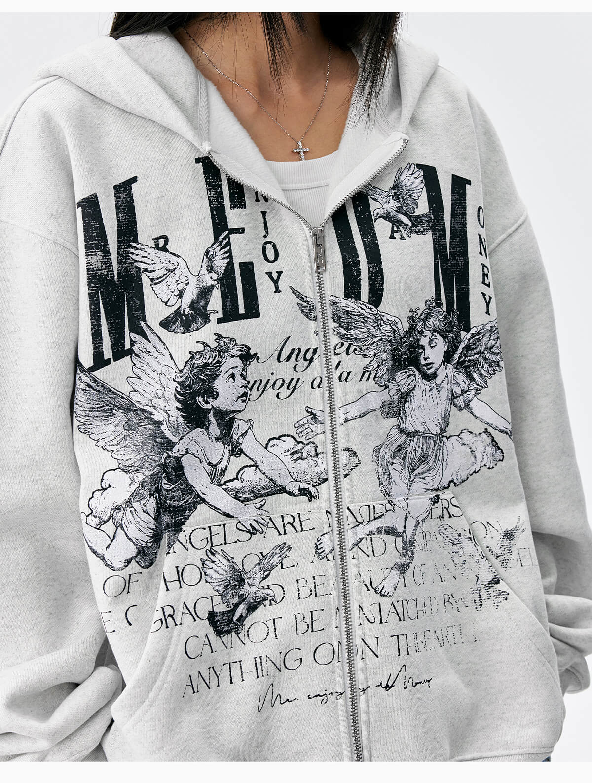 MEDM Angel Patch Zip Up Hoodie