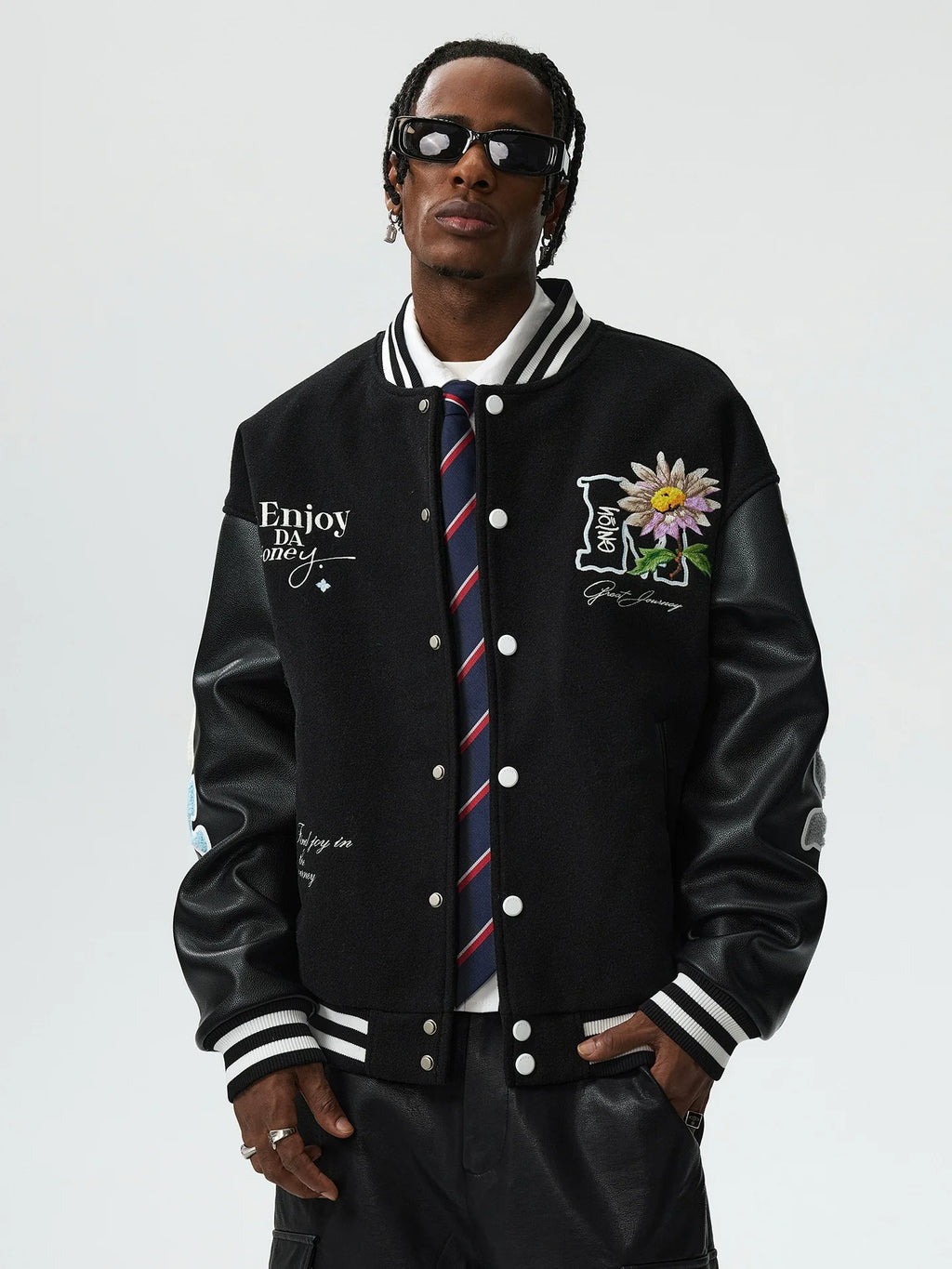 MEDM Daisy Floral Varsity Jacket