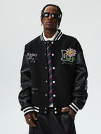 MEDM Daisy Floral Varsity Jacket