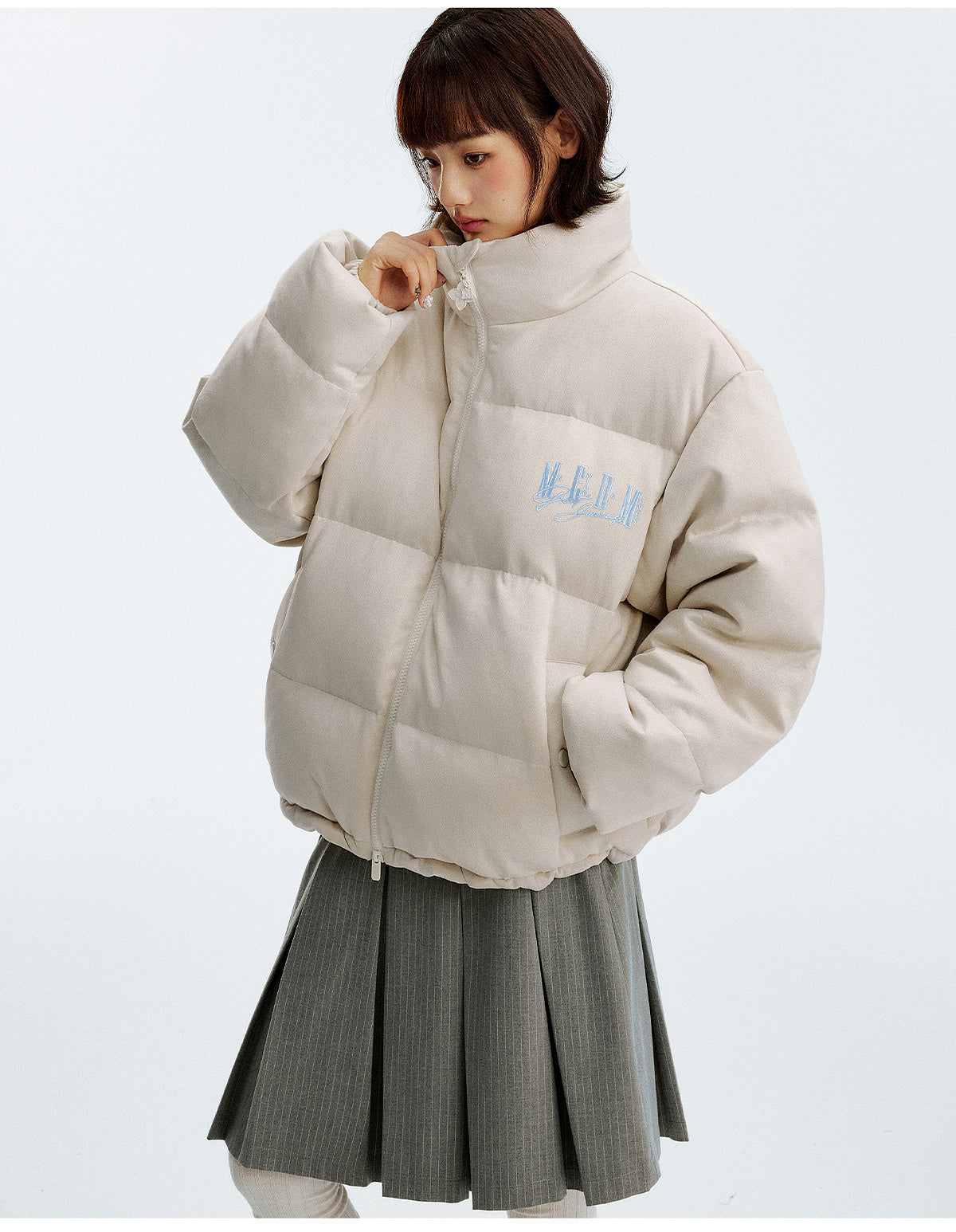 MEDM Suede 3D Embroidered Down Jacket