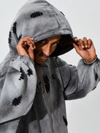 KARMANISTIC Distressed Washed Rivets Hoodie