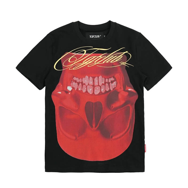 TGFCLUB Skull Parody Print Slim Fit Tee