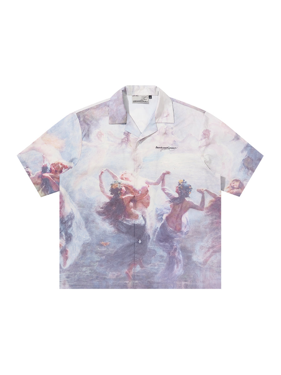 Harsh and Cruel Dancing Circle Full Print Cuban Shirt