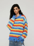 Achock Gradient Striped Knit Sweater