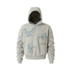 YADcrew Peace Dove Pleated Sleeves Hoodie