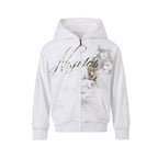 Night Lab Studded Rhinestone Zip Up Hoodie