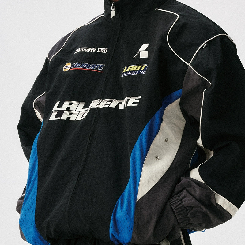 Labt Racing Colorblock Nylon Track Jacket