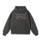 JHYQ Vintage Thorn Lettering Print Hoodie