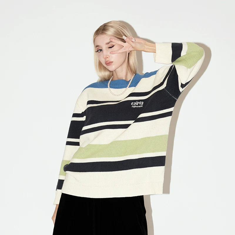 EMPTY REFERENCE Stripes Multi Color Knit Sweater