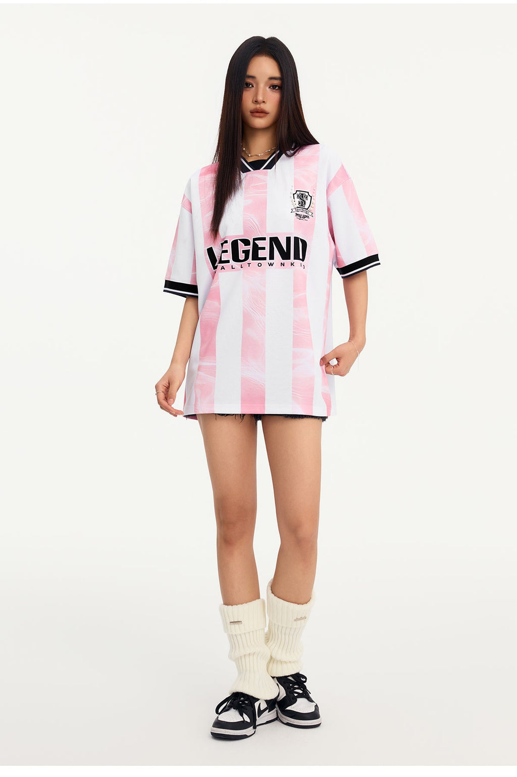 Small Town Kid Water Ripple Striped Polo Jersey