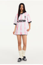 Small Town Kid Water Ripple Striped Polo Jersey