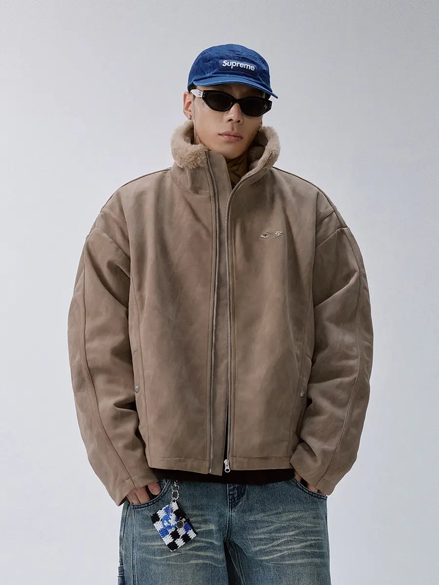 F2CE Long Fur Lined Suede Jacket
