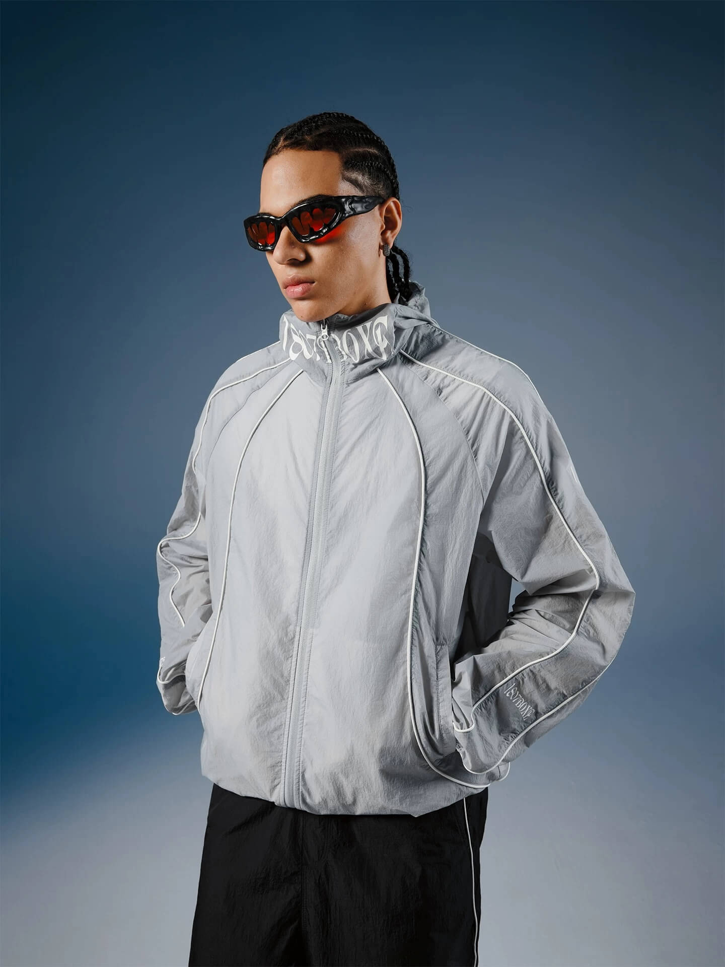 1807 Logo Star Print UV Protection Sports Track Jacket