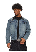 ANTIDOTE Rivet Studded Fleece Lined Denim Jacket