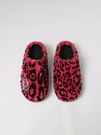 KARMANISTIC Rose White Leopard Fur Embroidered Slipper Clogs