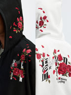 MEDM Rose Embroidered Zip Up Hoodie