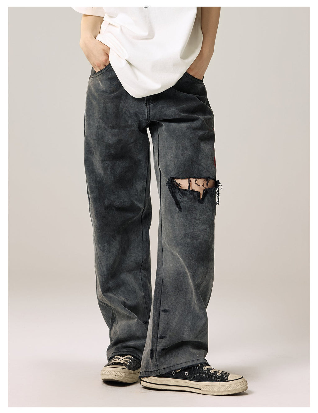 Remedy Kiss Mark Distressed Hole Work Painter Pants