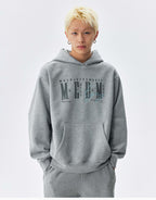 MEDM Logo Print and Embroidered Lettering Hoodie