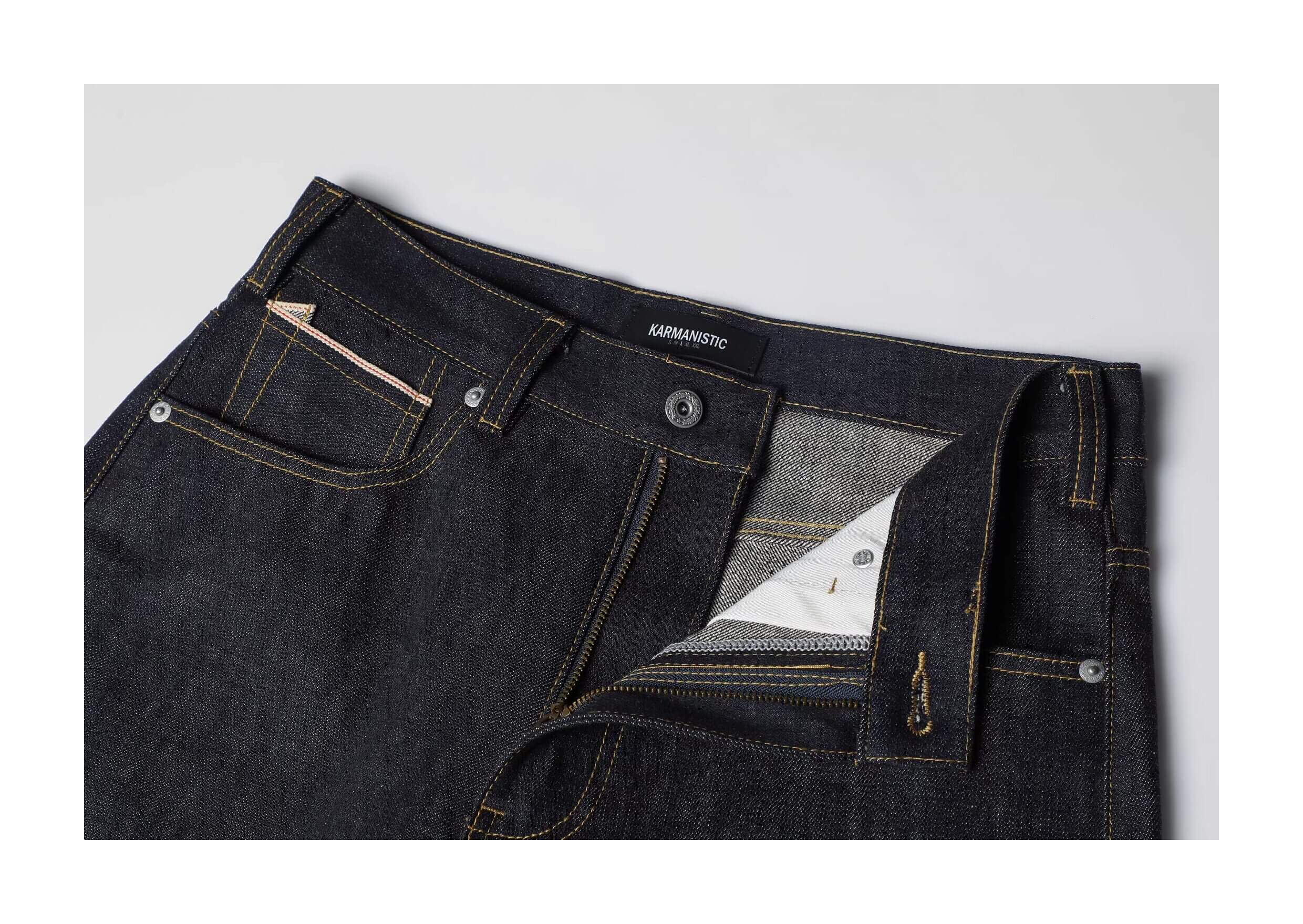 KARMANISTIC Contrast Back Pocket Original Baggy Jeans