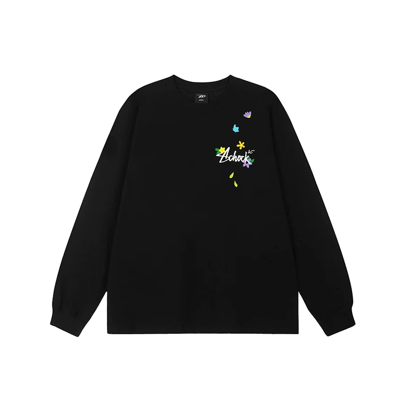 Achock Small Flower Logo Print Long Sleeve Tee