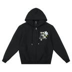 MEDM Floral Embroidery Air Layer Zip-Up Hoodie