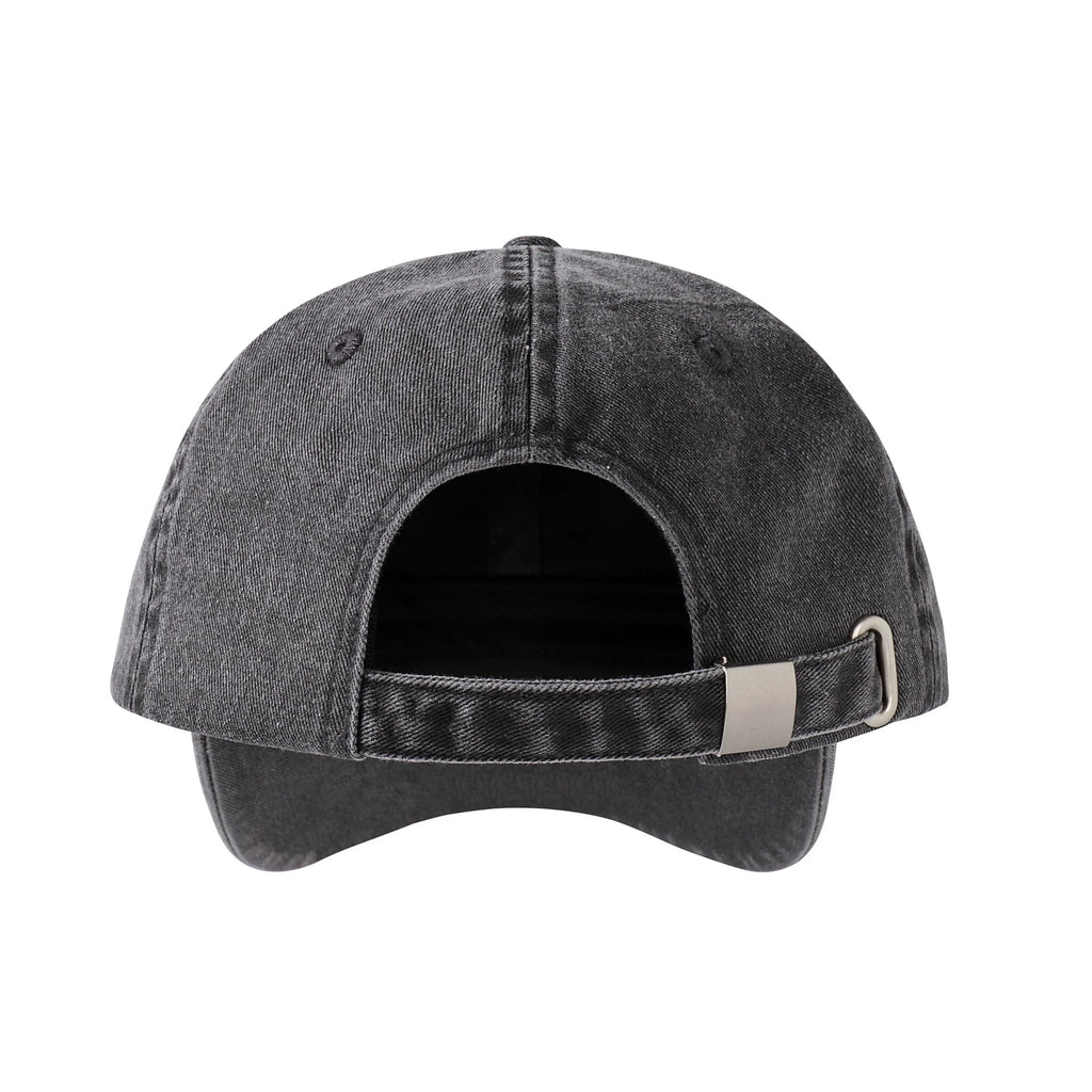 NOVACAM Washed Black Spoof Embroidery Dad Hat