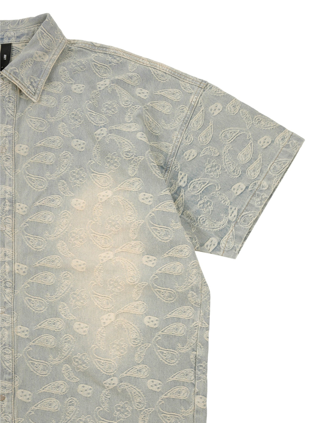 1807 Paisley Washed Denim Short Sleeve Shirt