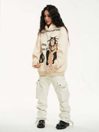 Night Lab Punk Girl Puff Print Hoodie