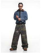F3F Select Suede Lapel Washed Denim Jacket