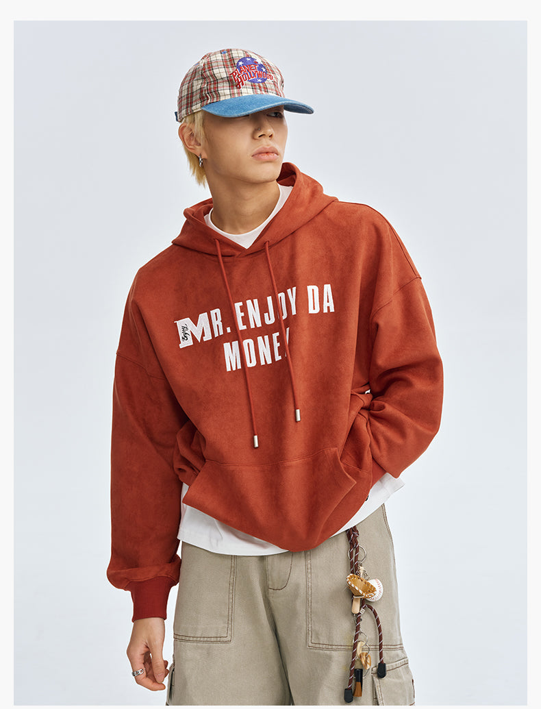 MEDM Basic Letter Logo Suede Hoodie